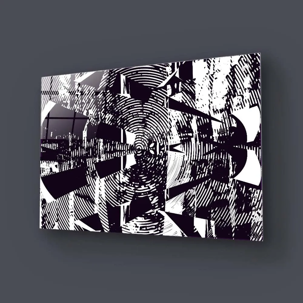 Distressed Abstract Static Glass Wall Art