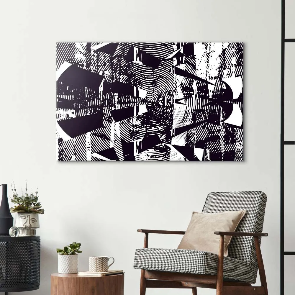 Distressed Abstract Static Glass Wall Art