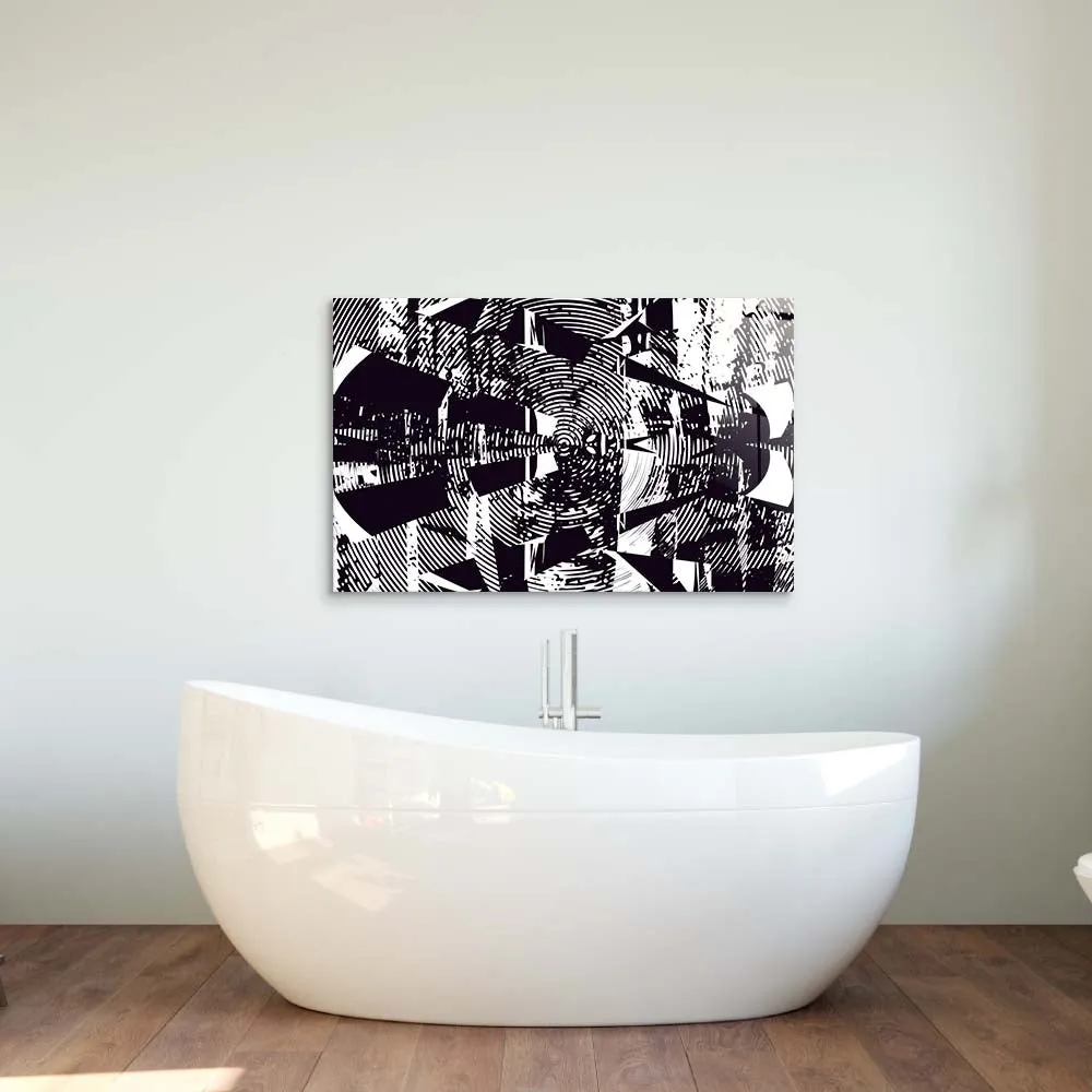 Distressed Abstract Static Glass Wall Art