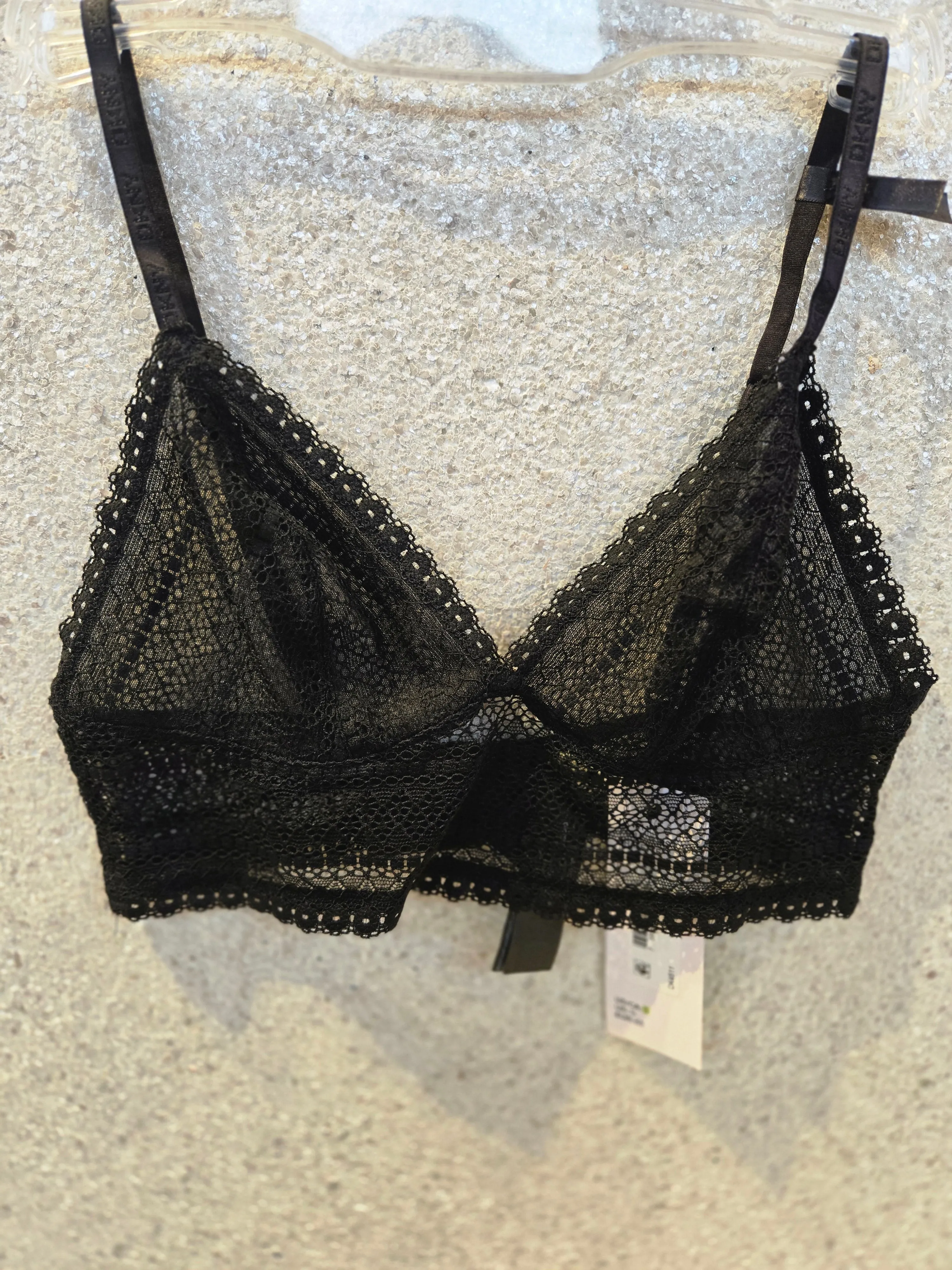 DKNY  - Table Tops Lace Bralette, Black