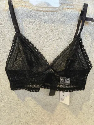 DKNY  - Table Tops Lace Bralette, Black