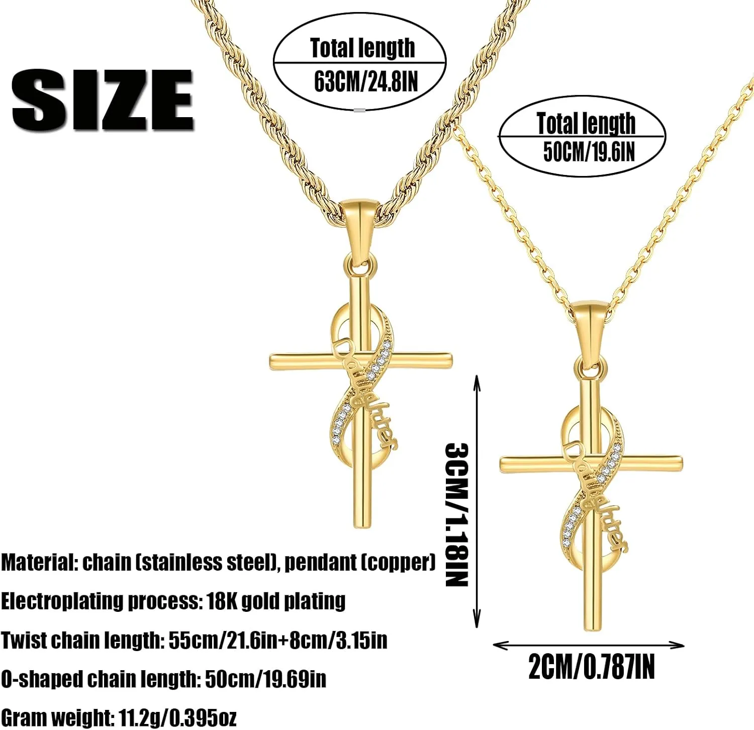 DS Religious Gifts for her Faith Cross Necklace for Women exquisite 18K Gold Inspirational Christian Bible Verse prayer birthday Jewelry stainless steel Necklaces To Sister Mom Daughter
