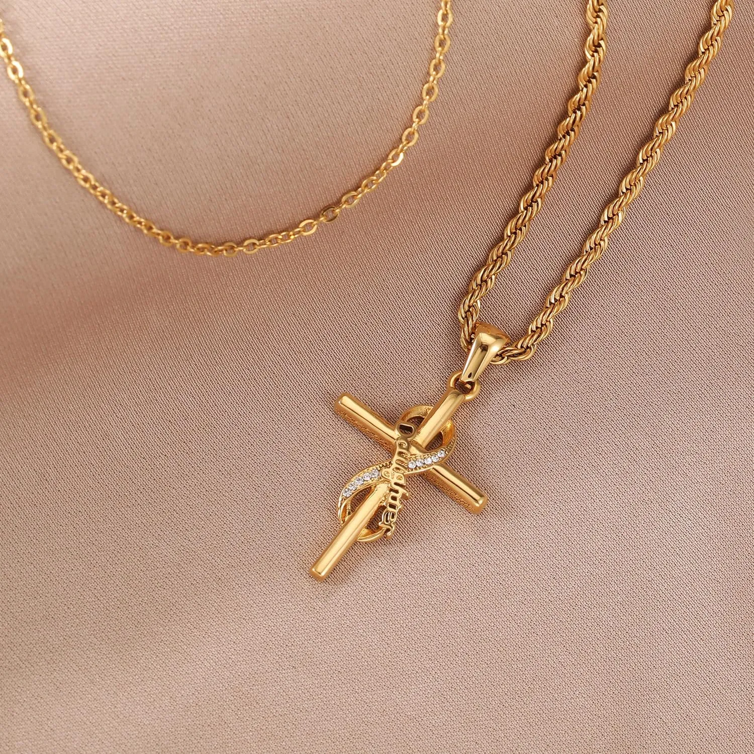 DS Religious Gifts for her Faith Cross Necklace for Women exquisite 18K Gold Inspirational Christian Bible Verse prayer birthday Jewelry stainless steel Necklaces To Sister Mom Daughter