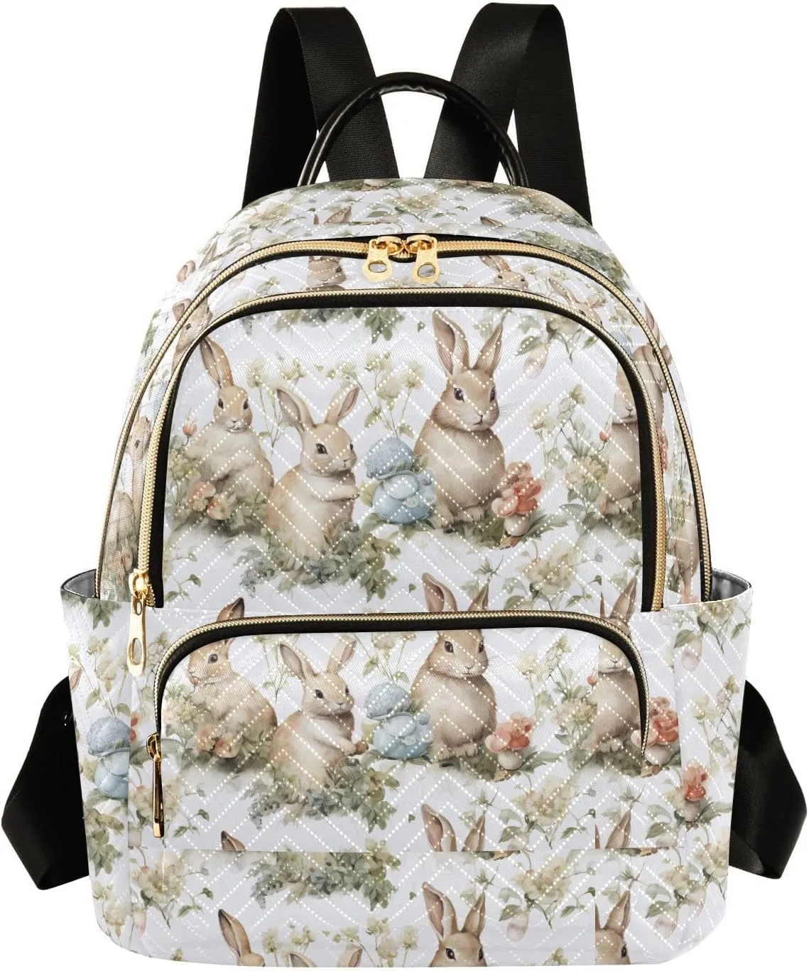 Easter Bunny Mini Backpack Purse for Women Ladies Shoulder Bags for Work Small Casual Bookbag Quilted Travel Daypack M