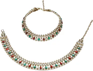 Efulgenz Indian Anklets for Women Crystal Bollywood Faux Pearl Bridal Anklet Set Indian Payal Ankle Bracelets Jewelry for Women