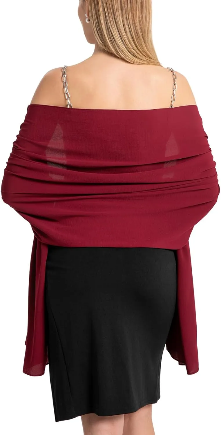 Elegant Shawls and Wraps for Evening Dresses Chiffon Scarf Pashmina Wraps for Women Wedding Scarves
