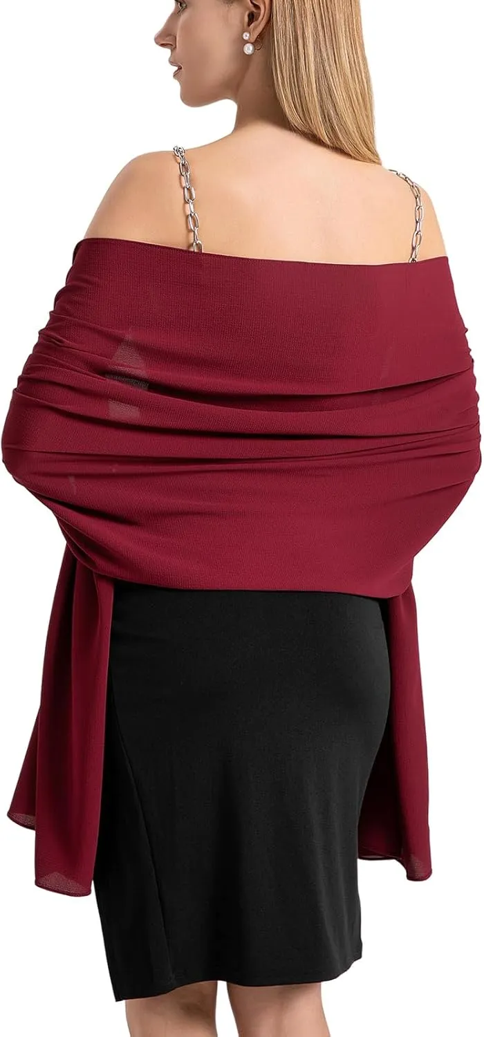 Elegant Shawls and Wraps for Evening Dresses Chiffon Scarf Pashmina Wraps for Women Wedding Scarves