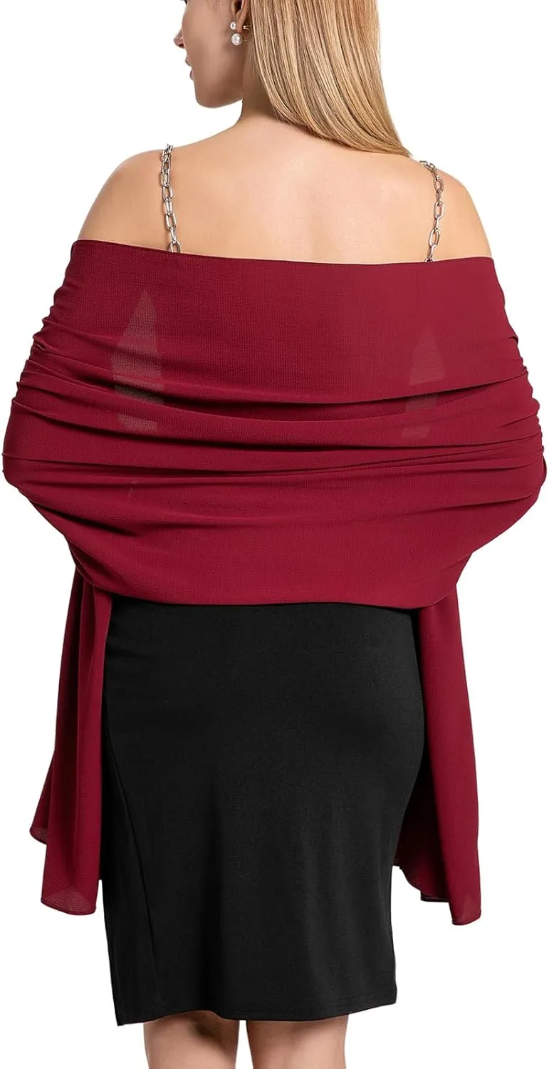 Elegant Shawls and Wraps for Evening Dresses Chiffon Scarf Pashmina Wraps for Women Wedding Scarves