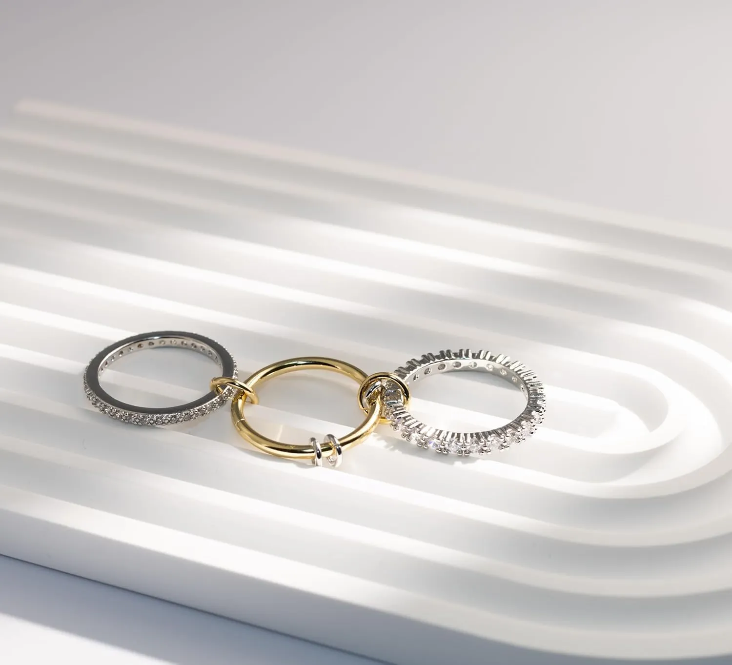 Elegant Stackable Rings for Women 18k Gold Plated Non-Tarnish, Dainty Cubic Zirconia CZ Knuckle Rings Set, Minimalist Jewelry Gift for Wedding Anniversary Everyday Wear