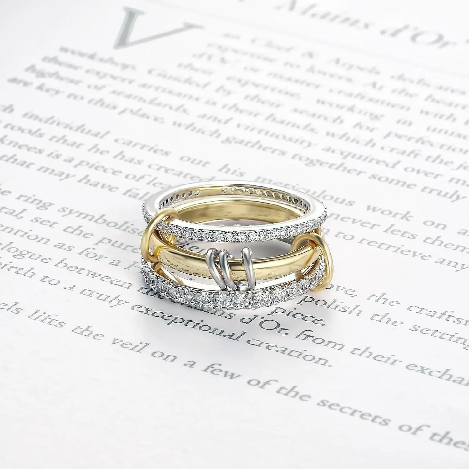 Elegant Stackable Rings for Women 18k Gold Plated Non-Tarnish, Dainty Cubic Zirconia CZ Knuckle Rings Set, Minimalist Jewelry Gift for Wedding Anniversary Everyday Wear