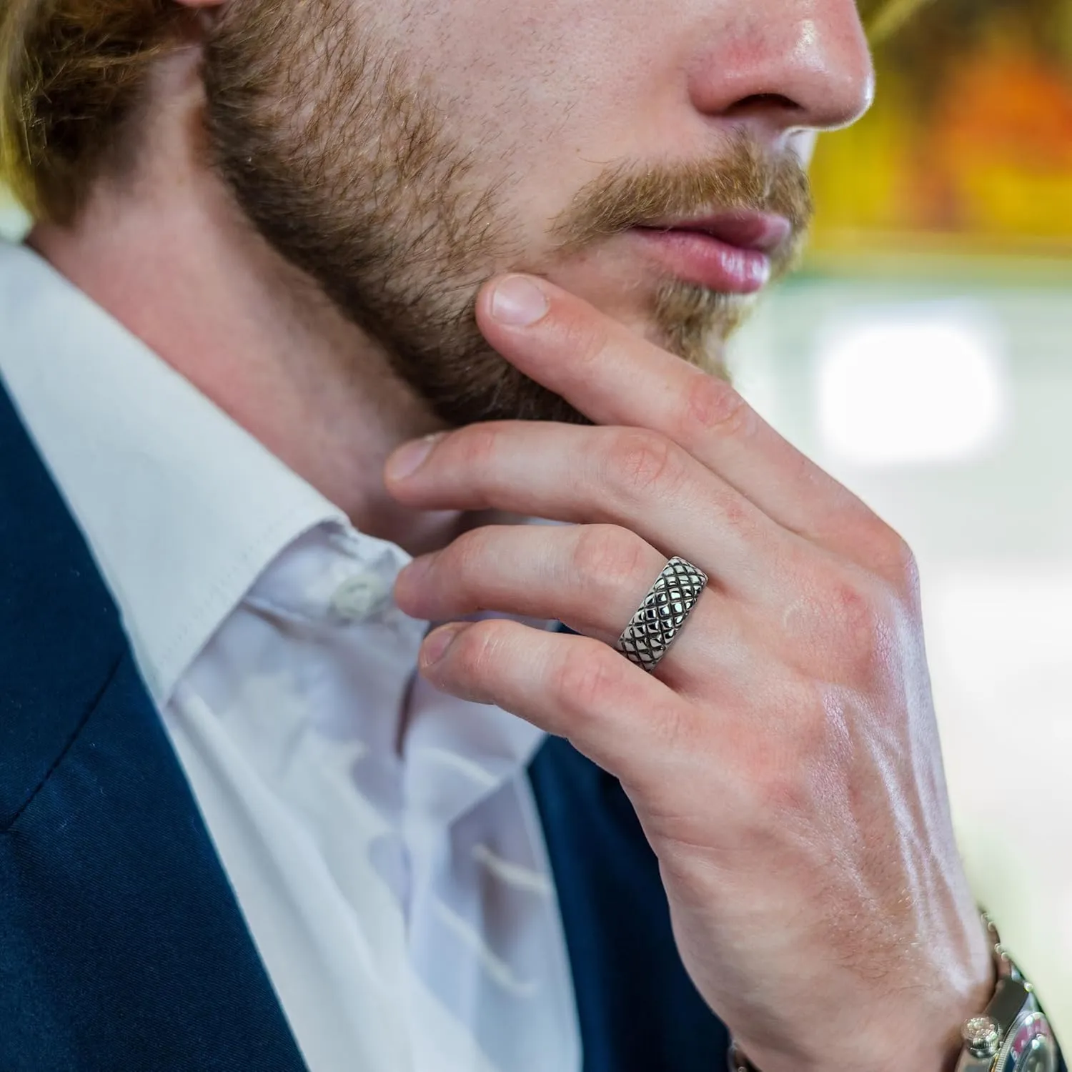 Elegant Stainless Steel Rings Men - Timeless Wedding Rings for Men with Hypoallergenic Design - Ideal for Anniversaries, Weddings, or Special Events, 9mm Width (9-14)