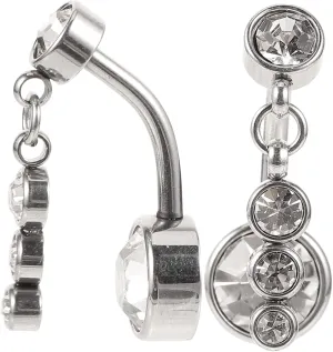 Elegant Women's Belly Button Rings 2 Pcs Rhinestone Navel Rings for Night Out and Special Occasions