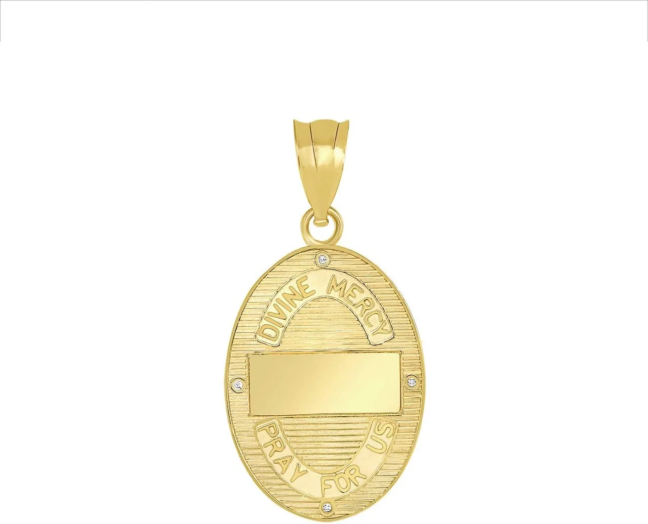 Exquisite Religious Oval Divine Mercy Of Jesus Medal Diamond Charm Pendant