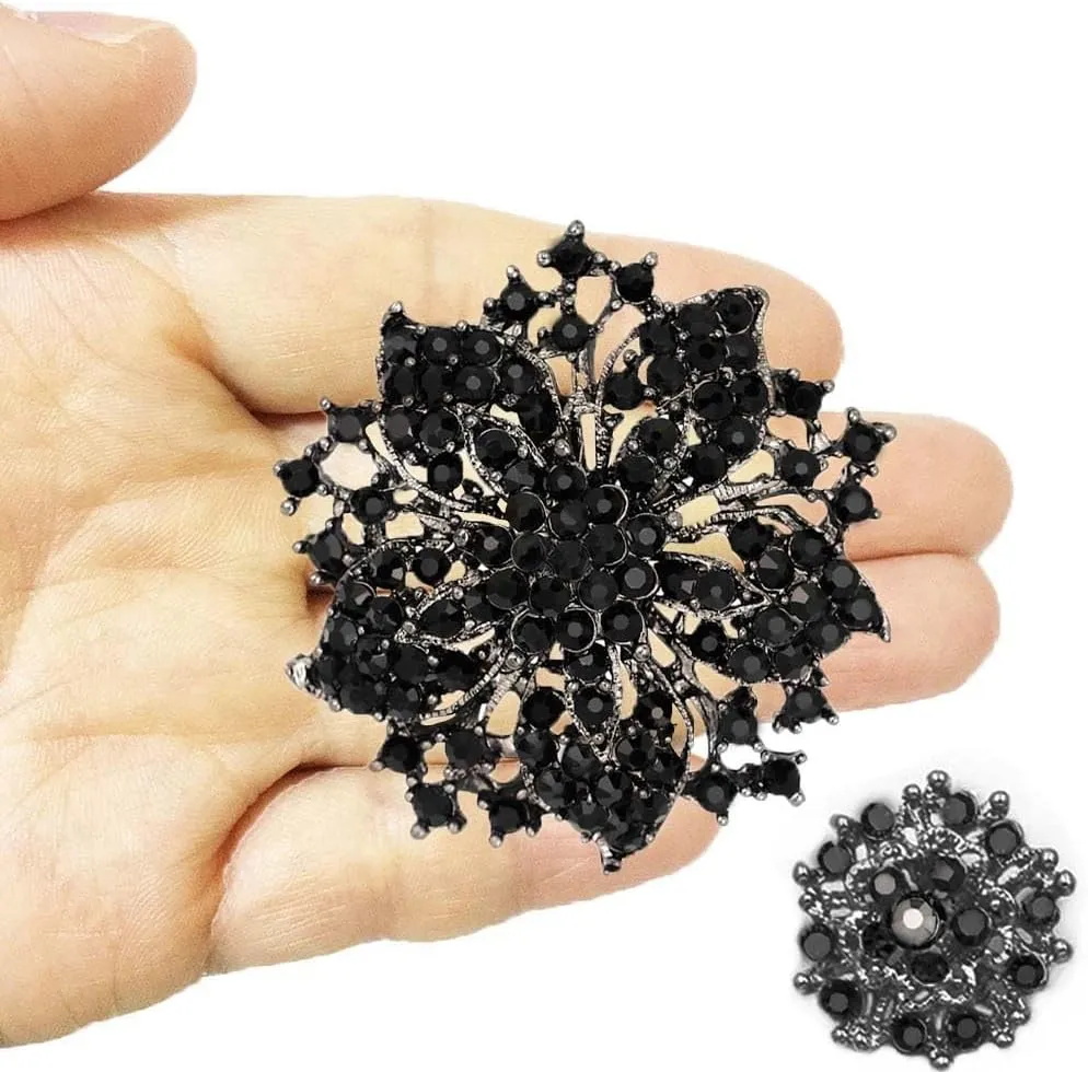 Ezing Fashion Jewelry Beautiful Silver Plated Rhinestone Crystal Brooch Pin for Woman
