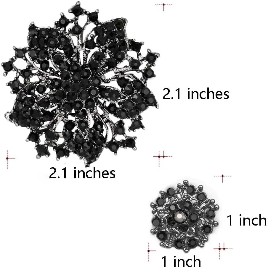 Ezing Fashion Jewelry Beautiful Silver Plated Rhinestone Crystal Brooch Pin for Woman