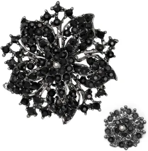 Ezing Fashion Jewelry Beautiful Silver Plated Rhinestone Crystal Brooch Pin for Woman
