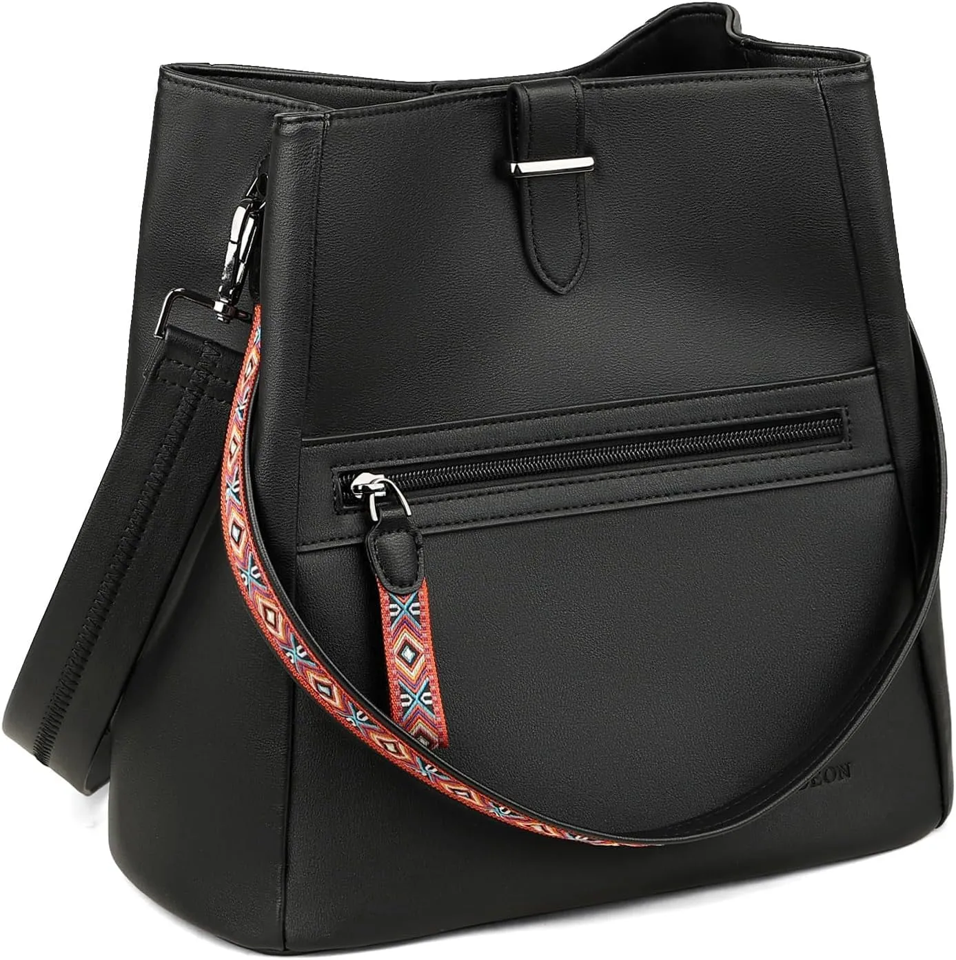 FADEON Bucket Bag for Women Purses and Handbags Designer Hobo Bags for Women Crossbody PU Leather Shoulder Bag Trendy Black