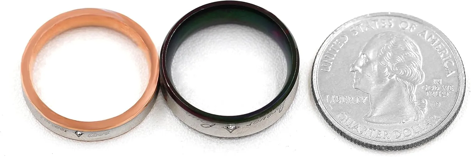 Fashion 2-Tones Forever Love Wedding Band Engagement Rings Couples Matching Jewelry for Lovers