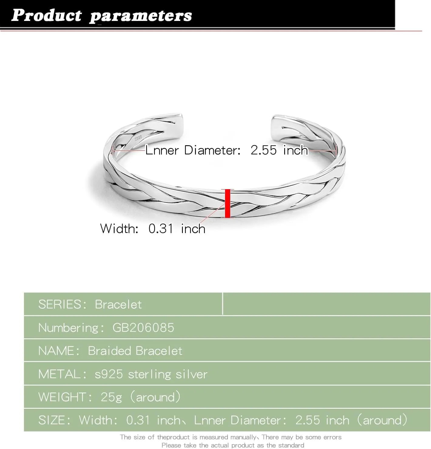 Fashion Men & Women 925 Sterling Silver Bracelet Simple Cuff Bangles Couples Jewelry For Him Her Adjustable Bracelet in a Pretty Gift Box