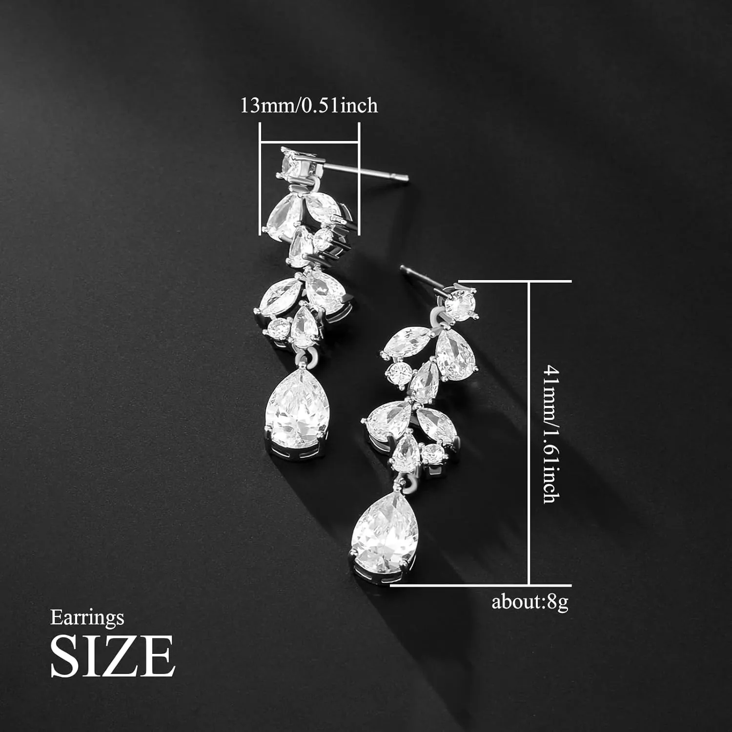 Fashion Shiny Drop Zircon Earrings