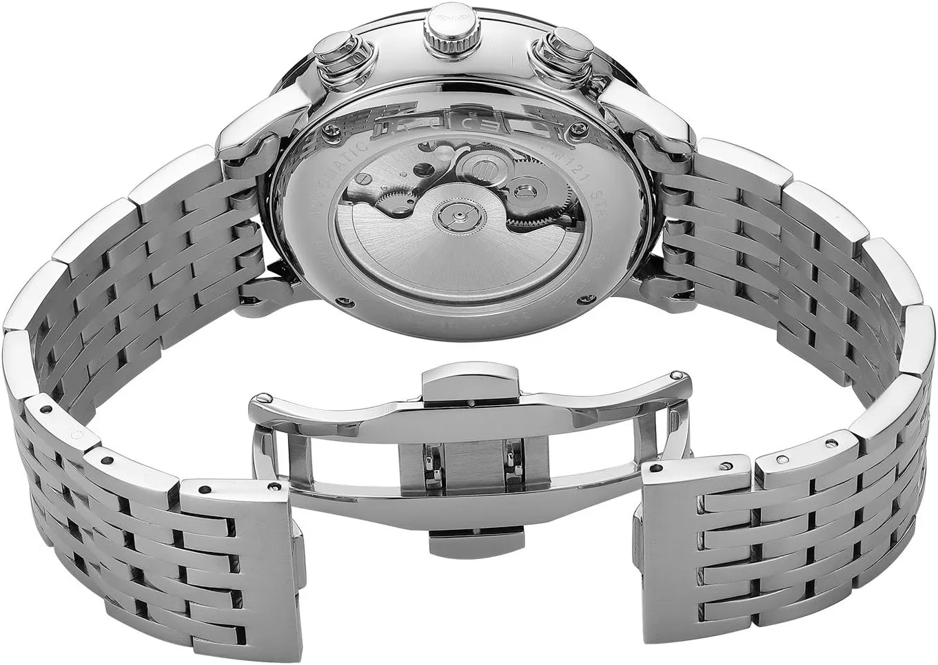 FEICE Mens Watches Bauhaus Automatic Watch Stainless Steel Mechanical Watch Wristwatch Casual Dress Watches for Men with Leather Bands Date -FM121