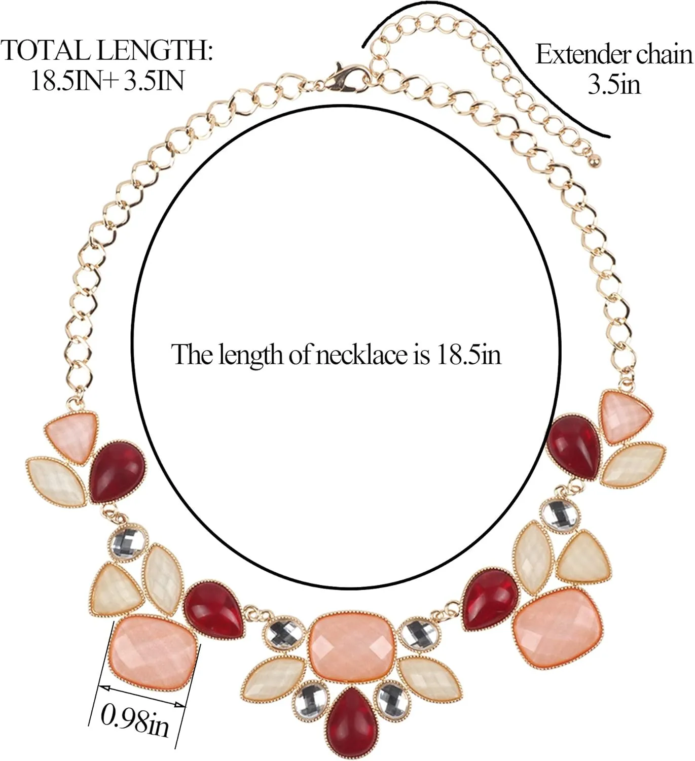 Firstmeet Shiny chunky bib Necklace with earrings