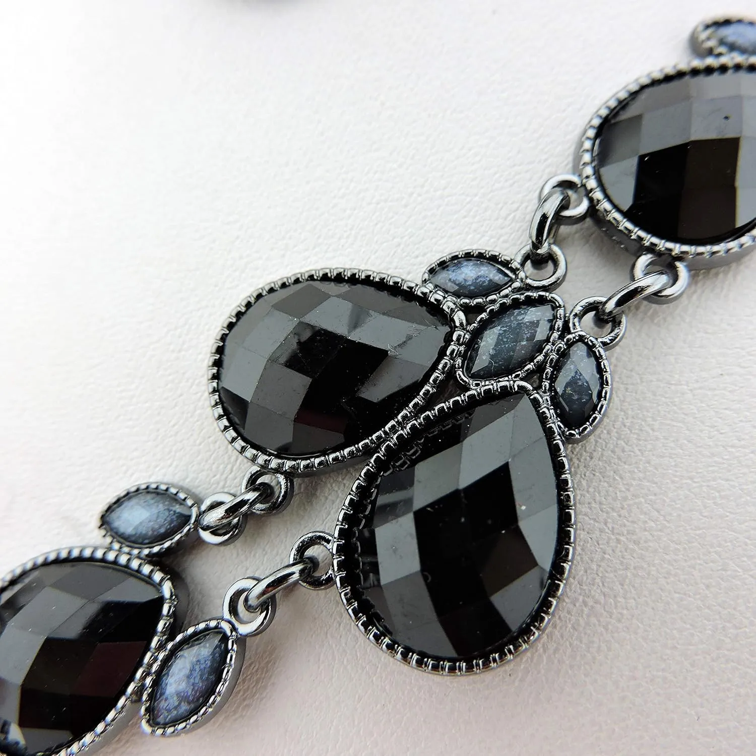 Firstmeet Shiny Resin Water Drop Collar Necklace with Earrings