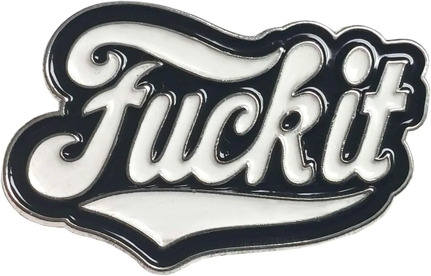 Fuck It Enamel Pin Black Green Stone Modern Unisex Pin