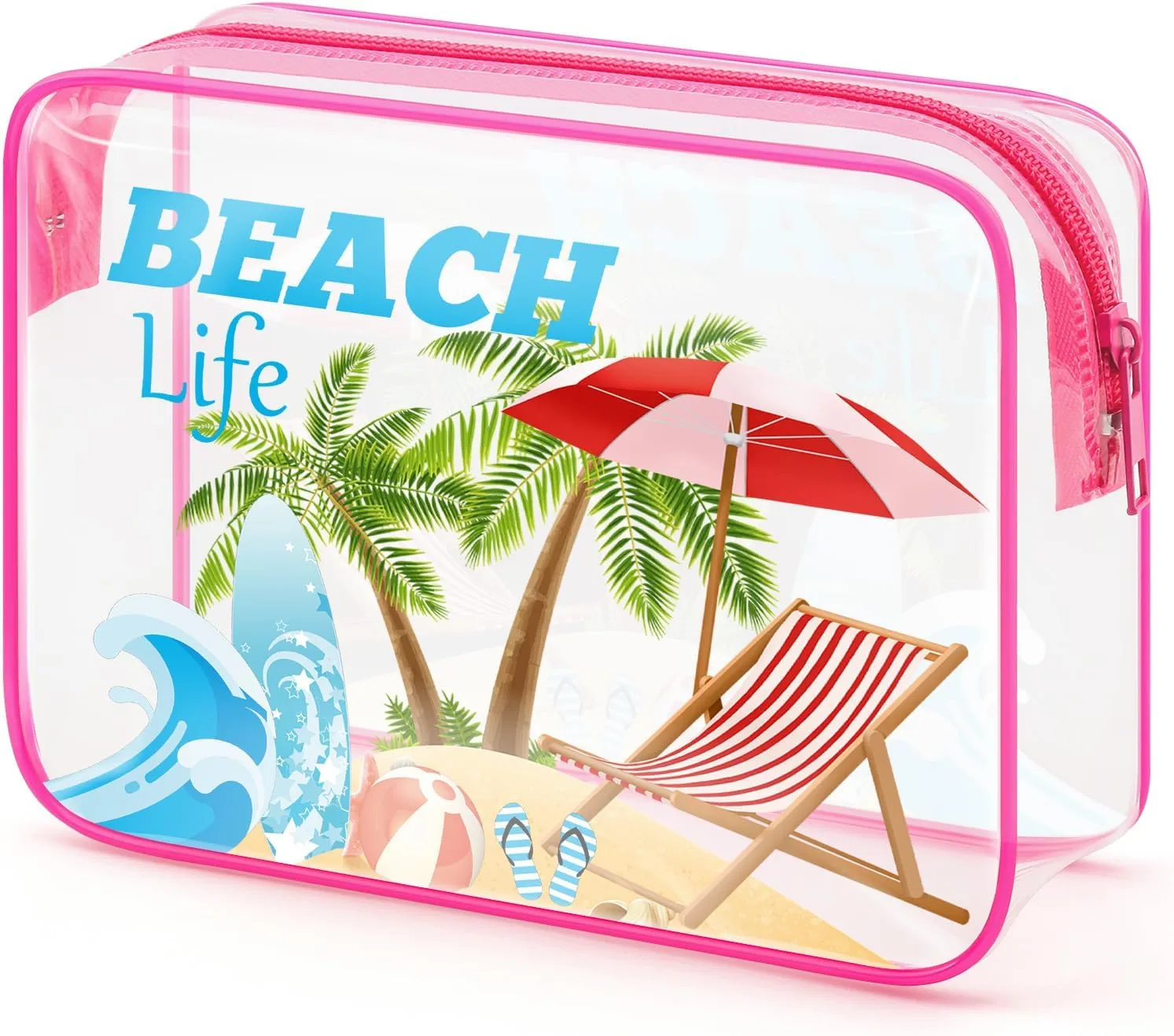 Funny Beach Gifts for Women Beach Cosmetic Bag Vacation Ocean Beach Themed Gifts for Beach Lover Summer Lovers Makeup Bag Girls Trip Gifts for Friends Bestie Birthday Christmas Gift Travel Pouch