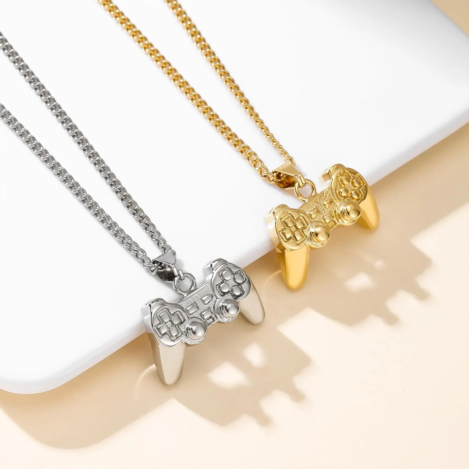Game Controller Necklace Stainless Steel Chain Pendant Punk Hiphop Controller Necklace for Men Women