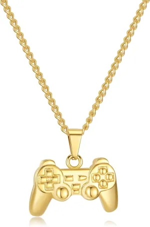 Game Controller Necklace Stainless Steel Chain Pendant Punk Hiphop Controller Necklace for Men Women