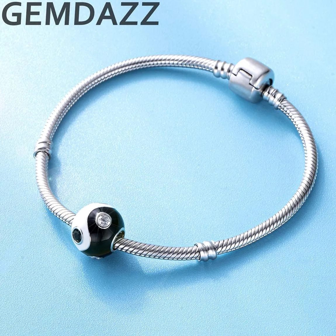 GEMDAZZ Religious Series Charm 925 Sterling Silver Chinese Yin Yang,Keep Faith Cross Dice Charms Beads Fit Men Women Bracelet Gift for Christmas/Mothers Day