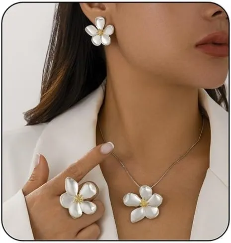Ginkgo Biloba Leaf Tassel Earrings Necklace Set,Boho Y Pendant Necklaces Dainty Ginkgo Biloba Leaf Earring Floral Statement Necklace Large Plant Leaves Flower Choker Earrings Summer Jewelry for Women