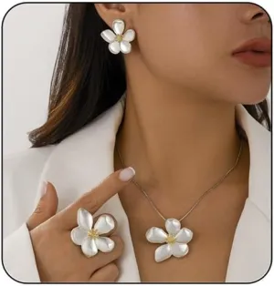 Ginkgo Biloba Leaf Tassel Earrings Necklace Set,Boho Y Pendant Necklaces Dainty Ginkgo Biloba Leaf Earring Floral Statement Necklace Large Plant Leaves Flower Choker Earrings Summer Jewelry for Women