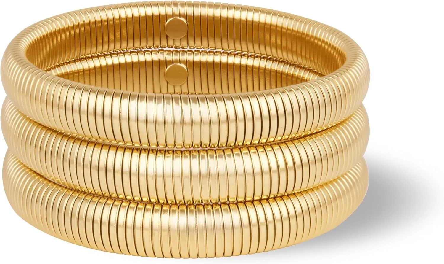 Gold Bangles Bracelets for Women - Chunky Bangles Bracelets Set, 14K Gold Plated Stainless Steel Stretch Bracelets, Flexible Wide Thick Stackable Bracelets Set, Gold Jewelry Gifts for Women