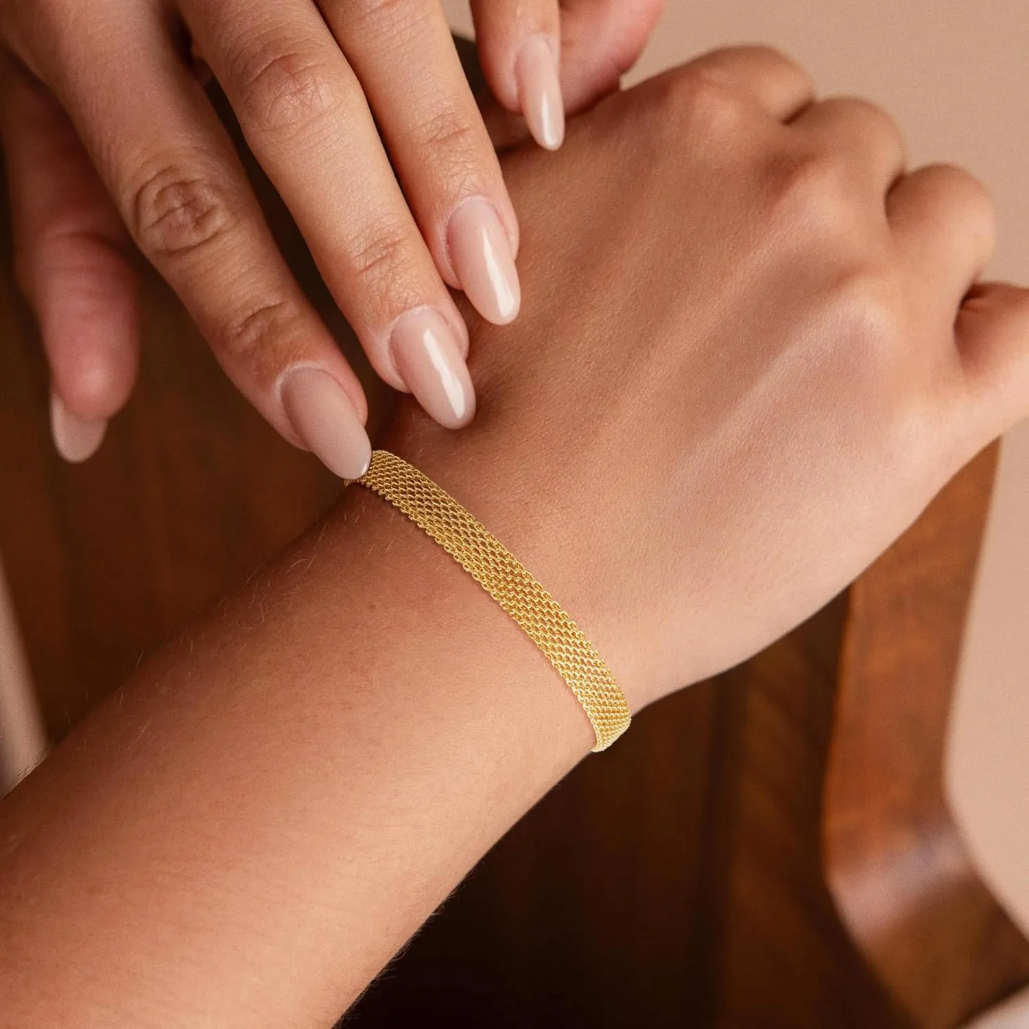 Gold Bracelets For Women Gold/Silver Plated Anklets for women - Non Tarnish, Waterproof Mesh & Bangle Bracelets For Women - Gold Filled & Gold Plated Bracelet Collection 5mm Mesh Link Chain