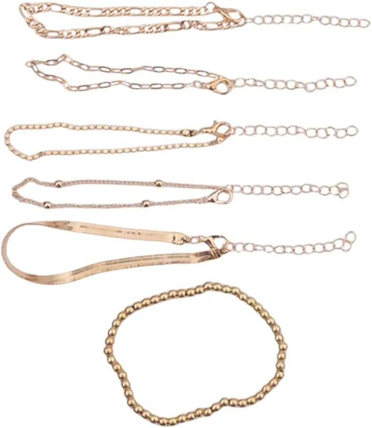 Gold Chain Bracelet for Women Trendy Fashion Accessories Women Gold Bangle Bracelets for Women Waterproof Gold Bracelets Sets for Women Gold Stackable Boho Paperclip Bracelets for Women Sister