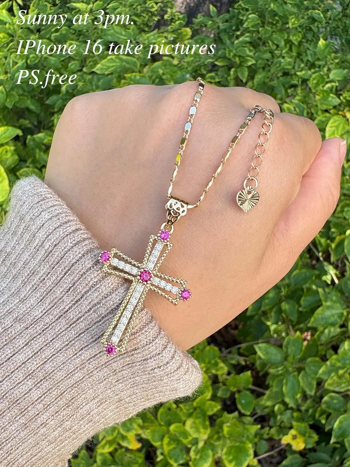 Gold Cross Necklace for Women Cross Pendant Necklaces Exquisite Tile Chain Crucifix Chain Jewelry Religious