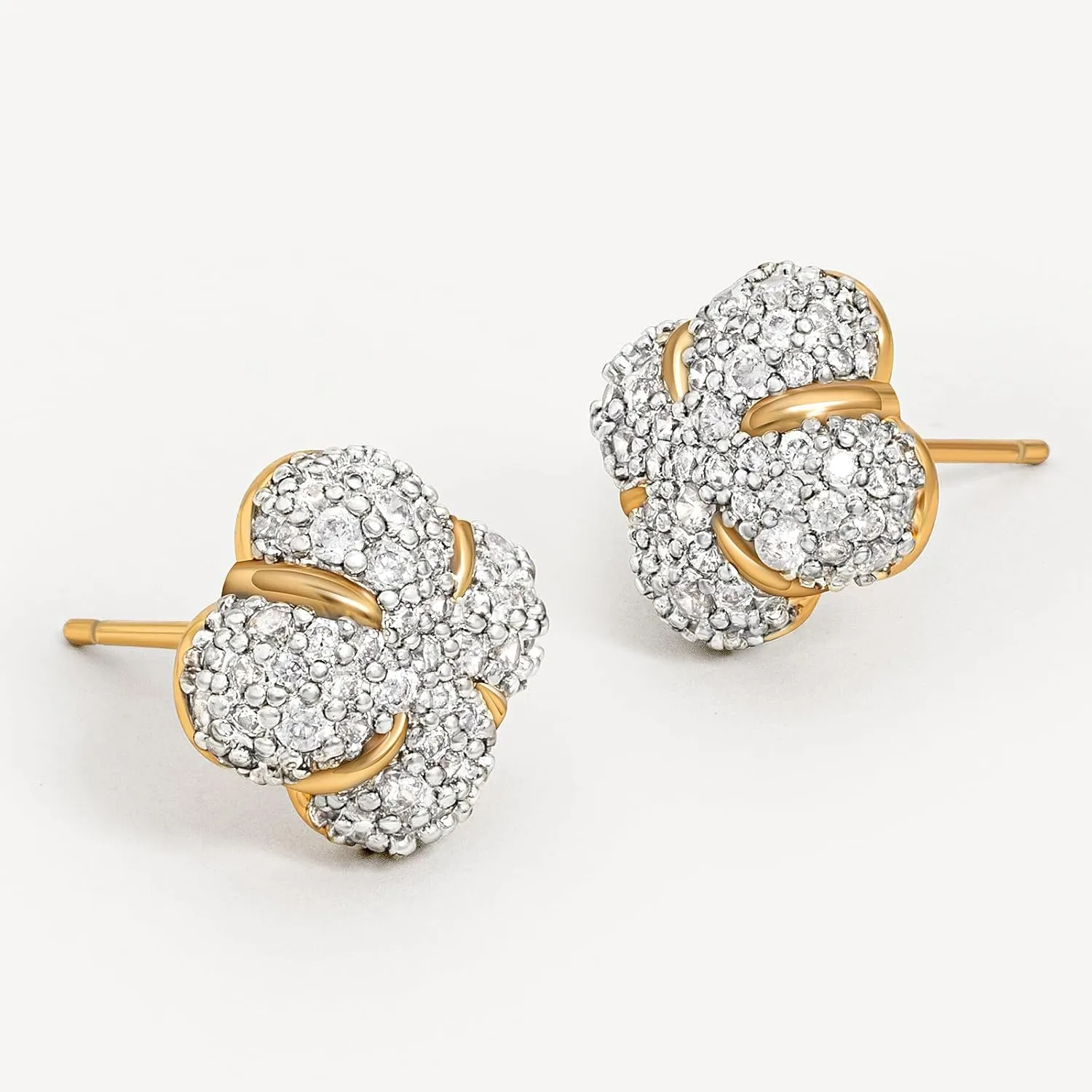 Gold Cubic Zirconia Studs for Women - 18k Gold Tiny CZ Triangle Earrings - Hypoallergenic Handmade Everyday Wear