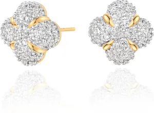 Gold Cubic Zirconia Studs for Women - 18k Gold Tiny CZ Triangle Earrings - Hypoallergenic Handmade Everyday Wear