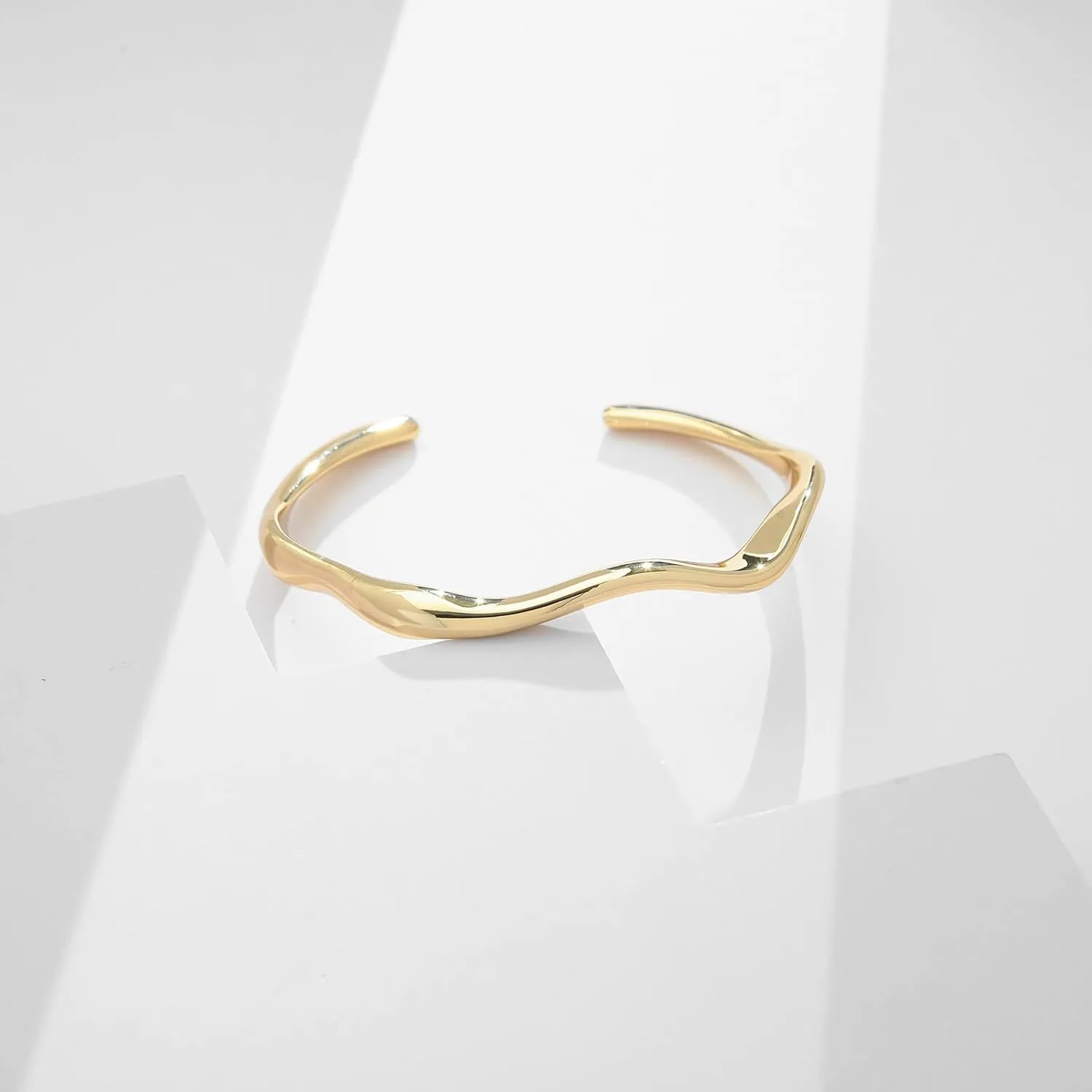 Gold Cuff Bracelet for Women Adjustable Open Cuff Bangle Bracelets Minimalist Arm Cuffs Wrist Bracelet