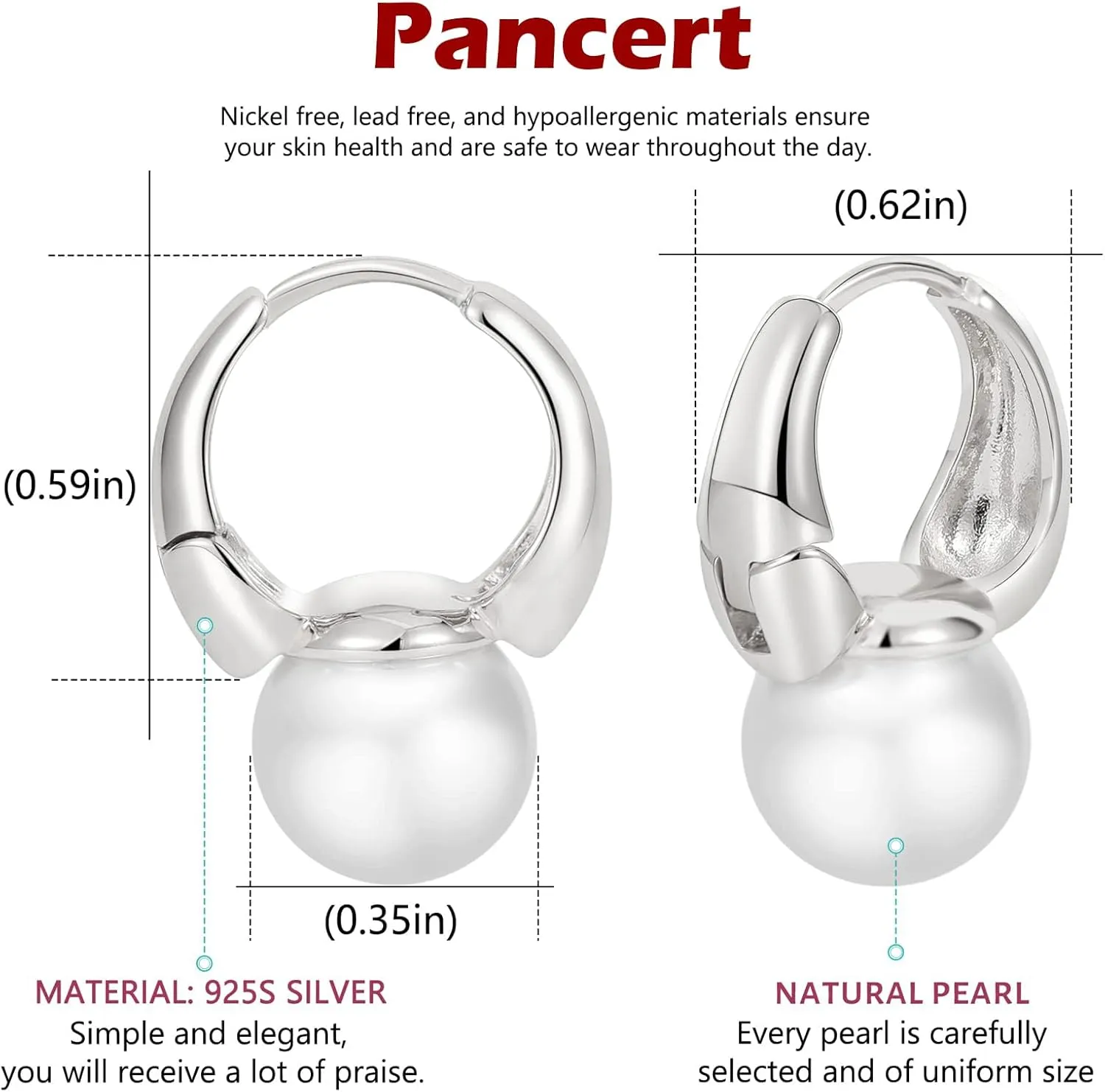 Gold Hoop Earrings for Women Pearl Earrings Lightweight Teardrop Hoop Earrings Paperclip Drop Dangle Earrings 14K Gold Plated Large Oval Pull Huggie Hoop Earrings Simple Everyday Jewelry Gifts
