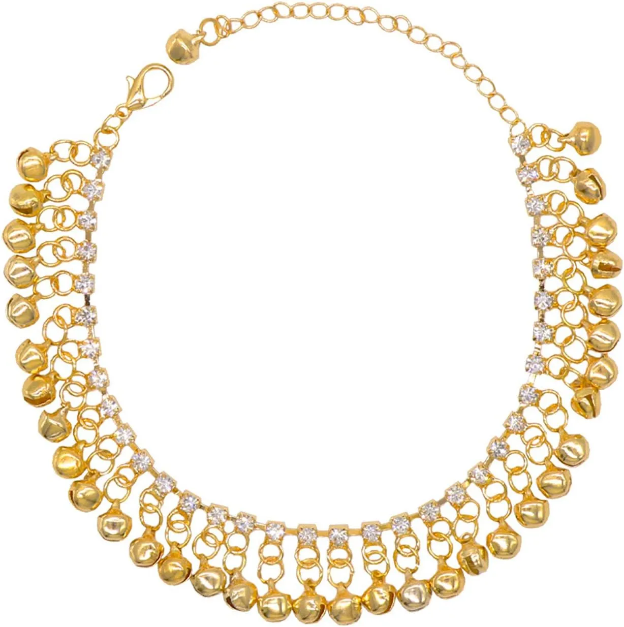 Gold Jingle Bells Anklet Bracelets for Women, Boho Beach Anklets Foot Chains with Dangling