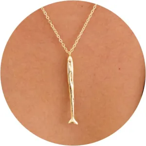 Gold Necklace for Women-14K Gold Plated Shell, Palm Tree, Seahorse, Conch Shell,Sardines Pendant Beachy Jewelry for Women Gifts