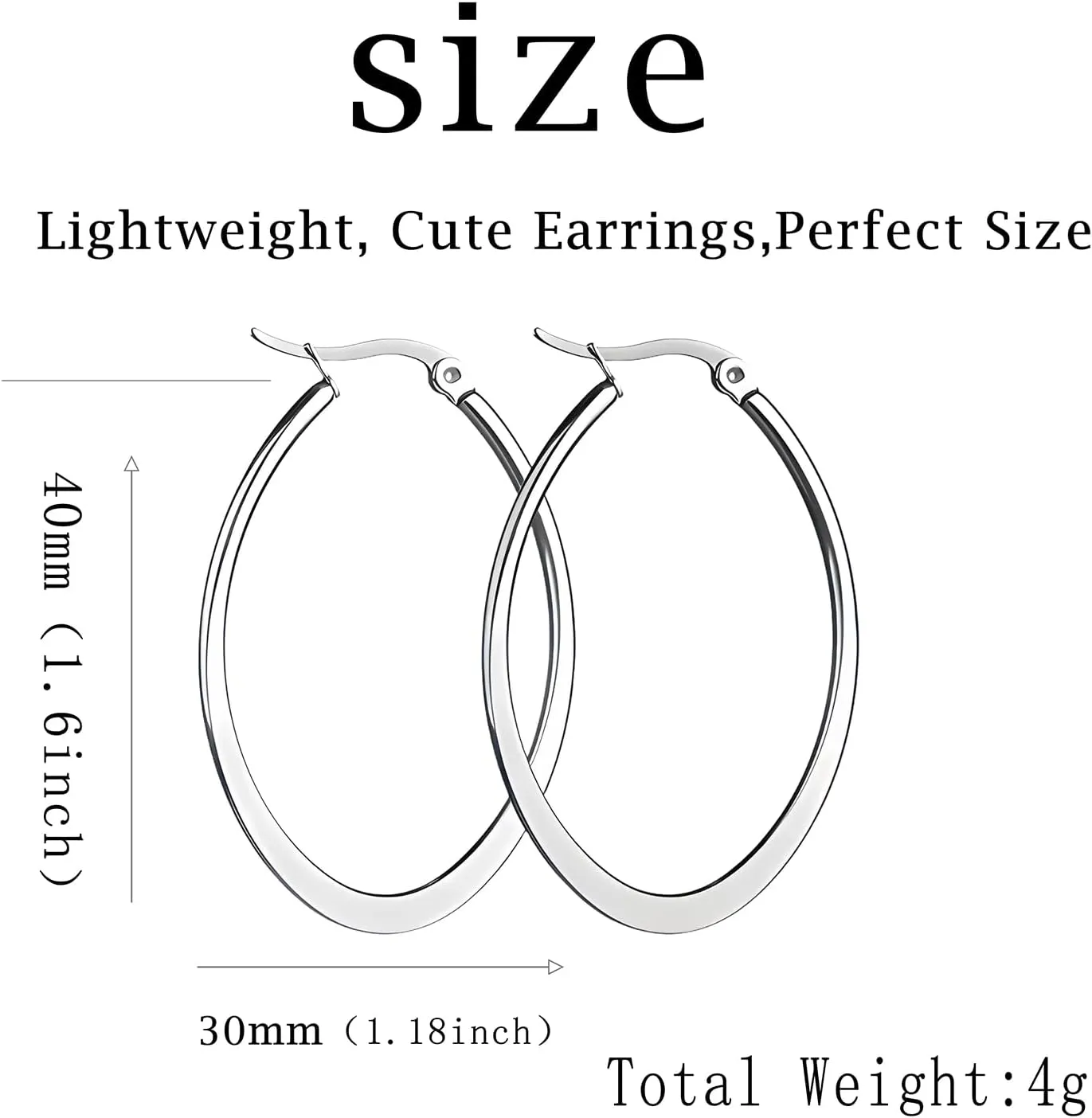Gold Silver Black Oval Hoop Earrings for Women Large Big,Everyday Wear,Lightweight Water Drop Design,Gift Idea for Mother and Best Friend
