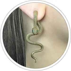 Gold Snake Stud Earrings - Perforated Snake Design in Gold, Silver & Black - Women's Statement Jewelry for Halloween & Everyday Wear
