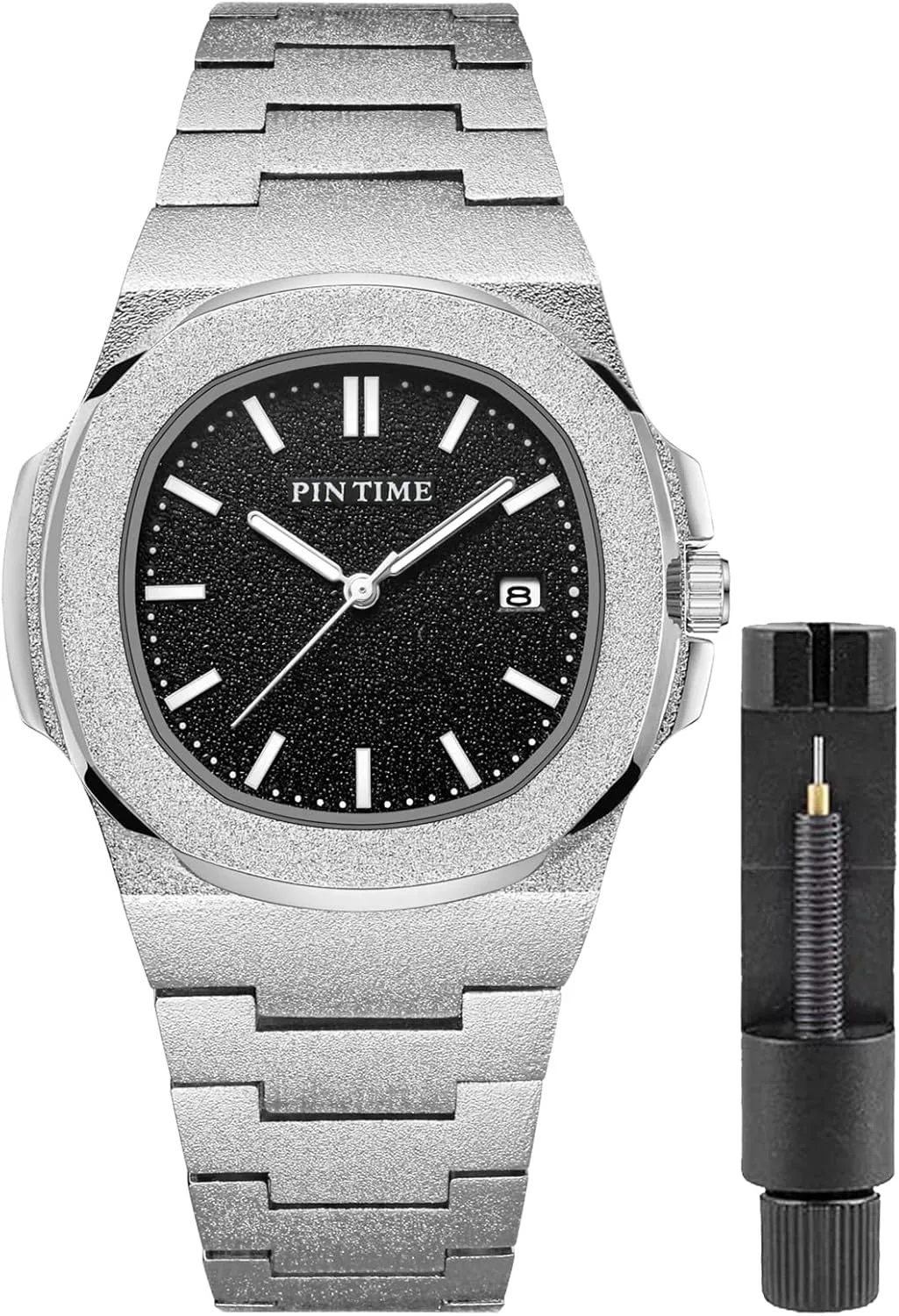 Gosasa Fashion Watch for Men Frosted Case Business Mens Watches Stainless Steel Luxury Watches Quartz Waterproof Wrist Watches Date