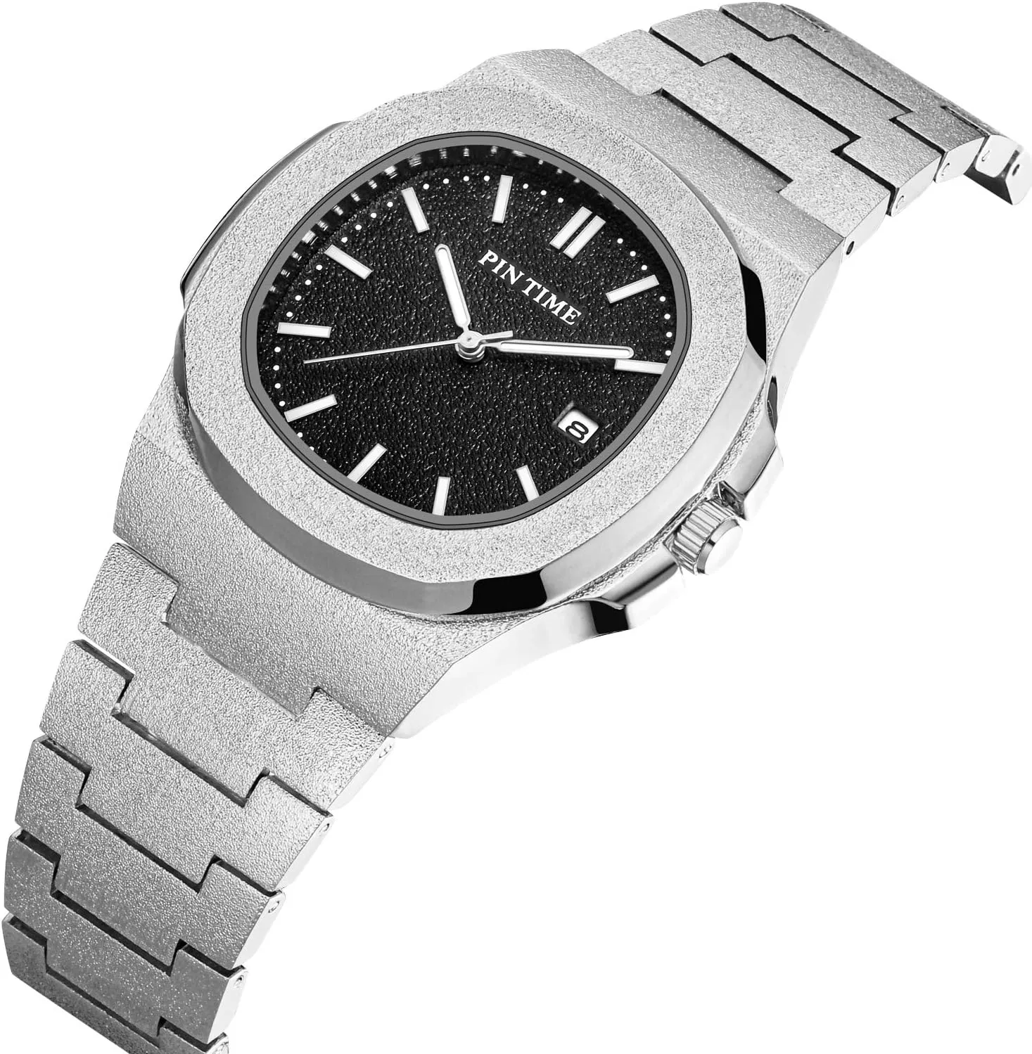 Gosasa Fashion Watch for Men Frosted Case Business Mens Watches Stainless Steel Luxury Watches Quartz Waterproof Wrist Watches Date