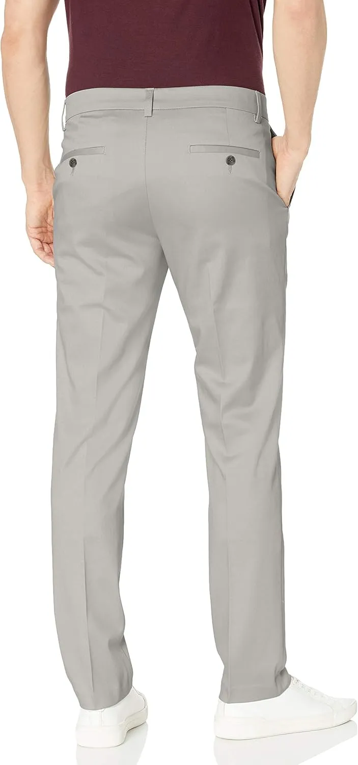 Haggar Men's Premium No Iron Khaki Slim Fit Flat Front Casual Pant