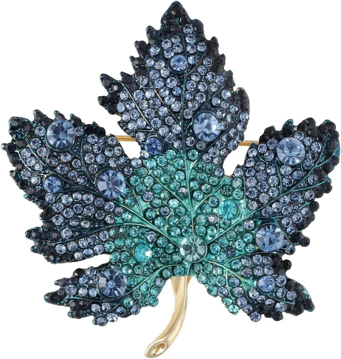 HandMade Large Rose Rhinestone Brooch - Women's Vintage Flower Brooch Pins for Weddings, Anniversaries, New Year & Valentine's Day